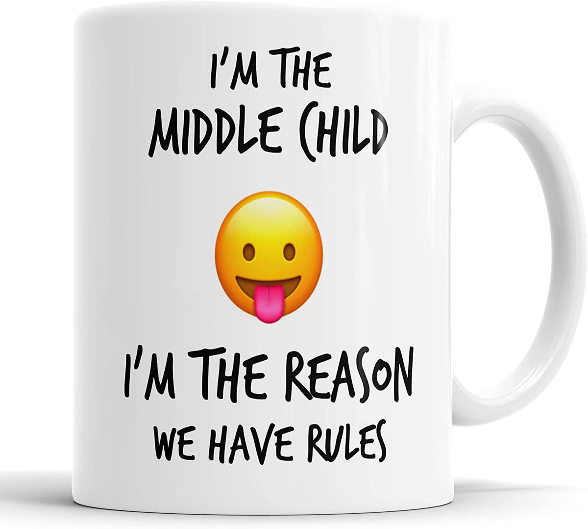 I'm The Middle Child Brother Sister Emoji Smiley Mug– Faithful Prints UK