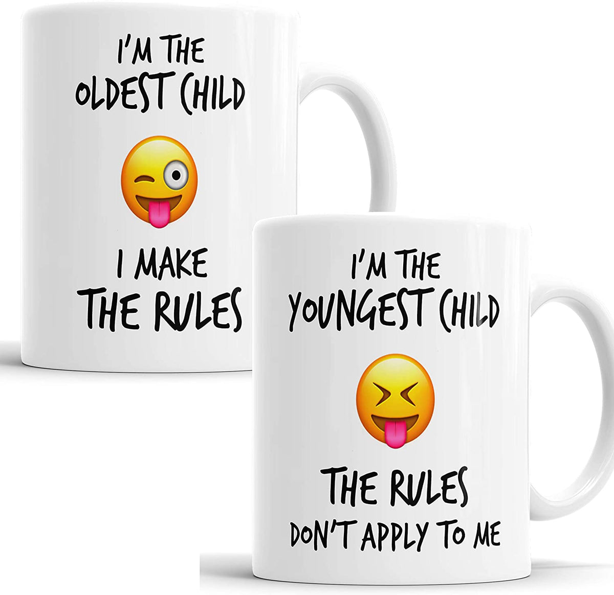 I'm The Youngest Oldest Child Sister Brother Rules Emoji Smiley Mug Se ...